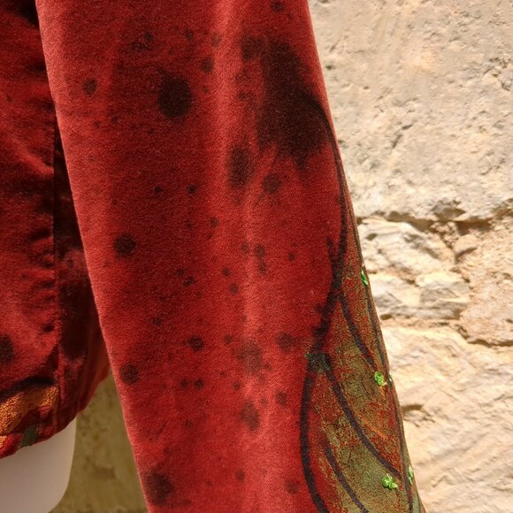 Alex Kim Floral Painted Red Fall Jacket - Picture 6 of 12